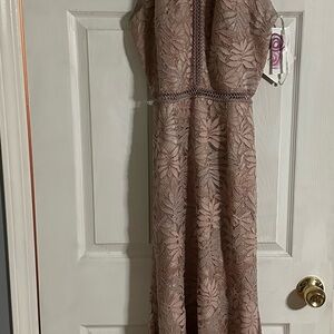 Elegant Lace Dress in Blush